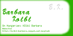 barbara kolbl business card